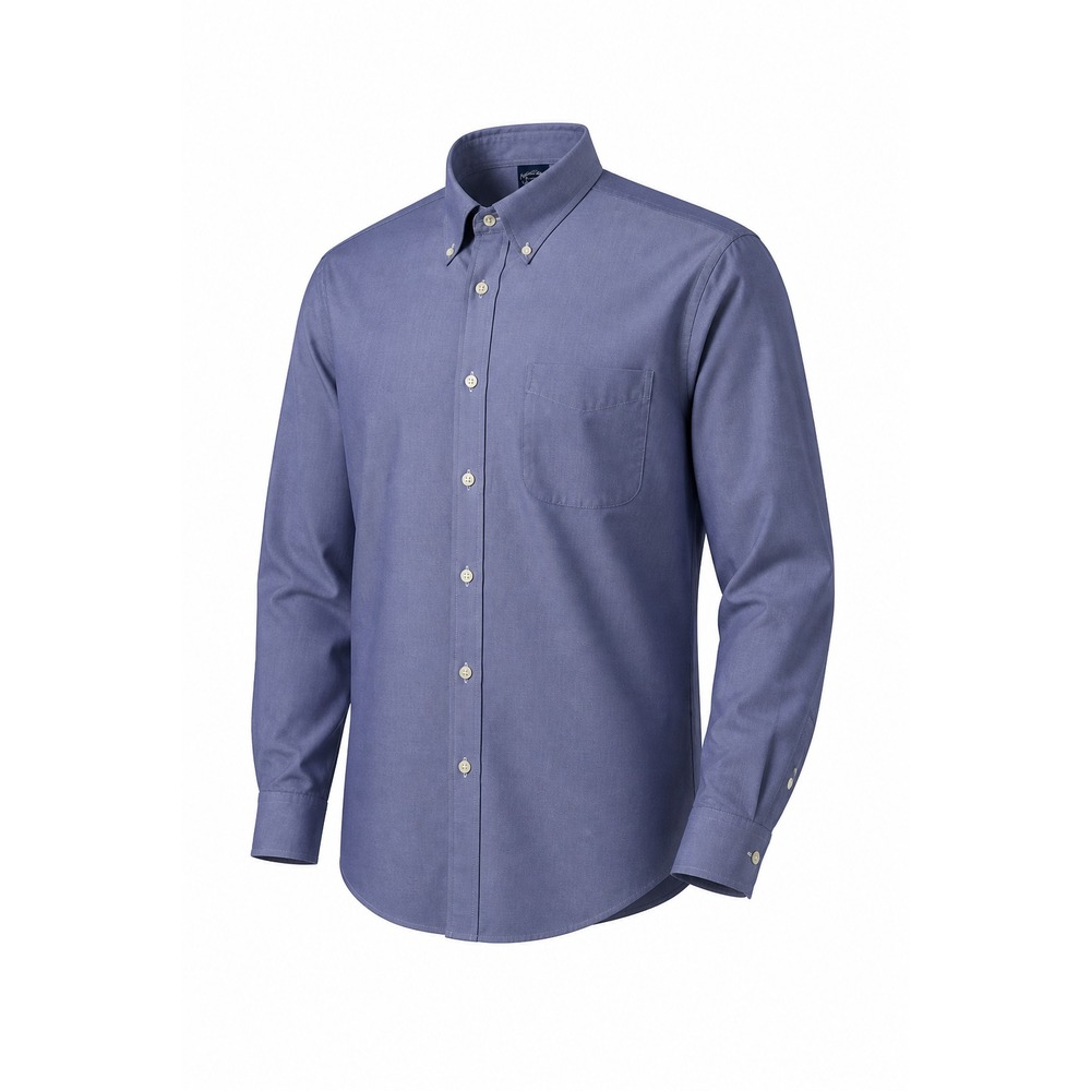 Brooks Brothers Shirt Men 17.5 34 35 Blue Micro Check Non Iron Dress Long Sleeve